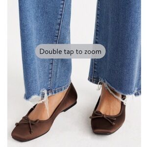 SCOOP- Brown square toe ballet flats